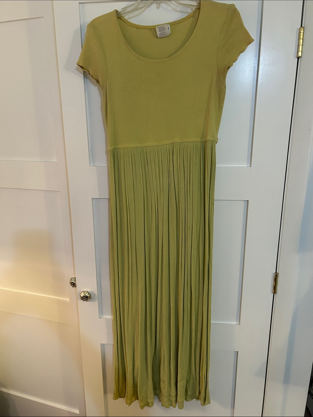 Bobbie Brooks Green/ chartreuse Ribbed Top Maxi Dress